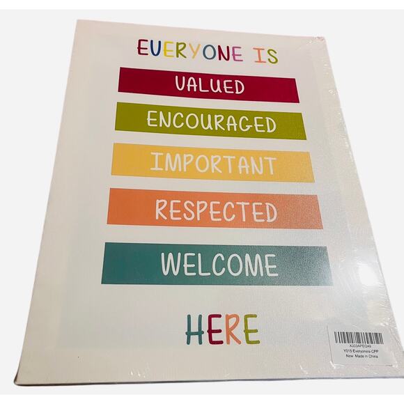 Everyone Is Inspirational Wall Hanging Framed Cotton 18” x 12” - Picture 3 of 3